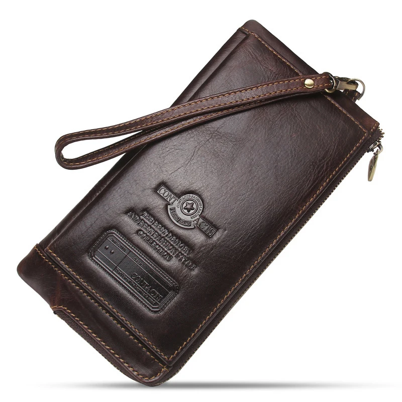 

Men's Long Wallet Genuine Leather Multifunctional Fashion Antimagnetic Clutch Handbags