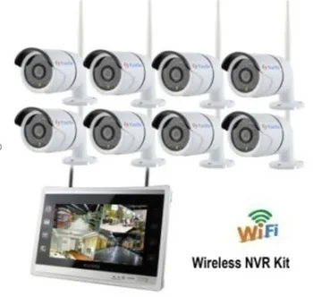 

12.5 Inch Monitor Wireless IP Camera 2MP 1080P 4CH/8CH NVR Kit