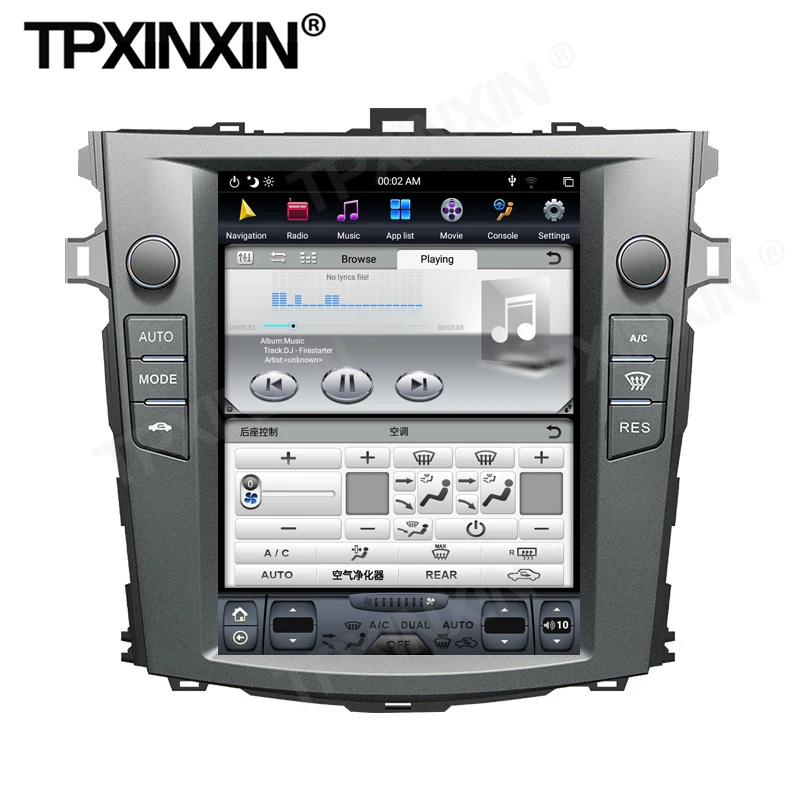 128G Tesla Screen Carplay Android Car Radio 2 Din Stereo Receiver For Toyota Corolla 2007 2008 2009 2010 2011 2012 2013 GPS Unit