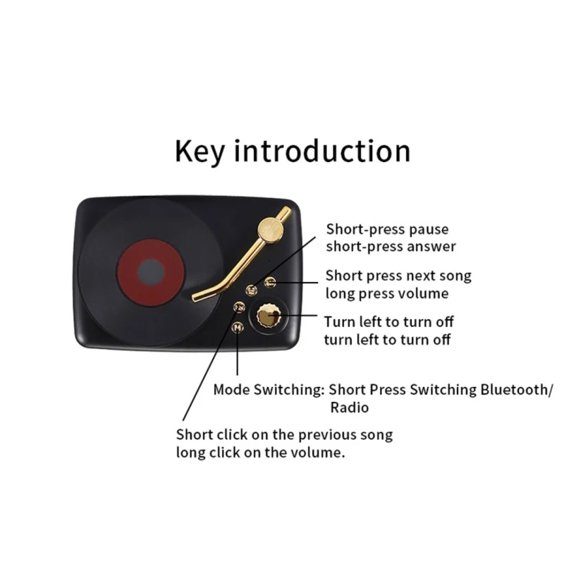 Портативный Bluetooth 5,0 динамик Ретро Мини Портативный беспроводной Bluetooth динамик радио Usb/Tf карта музыкальный плеер Hifi сабвуфер