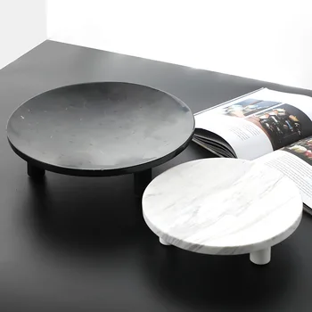 

New black marble fruit tray high-grade home villa soft decoration model room decoration tray decorations home decor