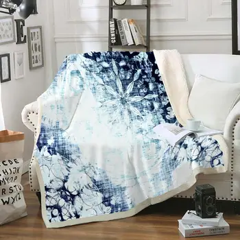 

Tie dyedBlanket Bohomian Pattern Throw Blanket Blue Boho Sherpa Fleece Blanket Mandala Soft Cozy Plush Blanket For Bed Sofa Bedr