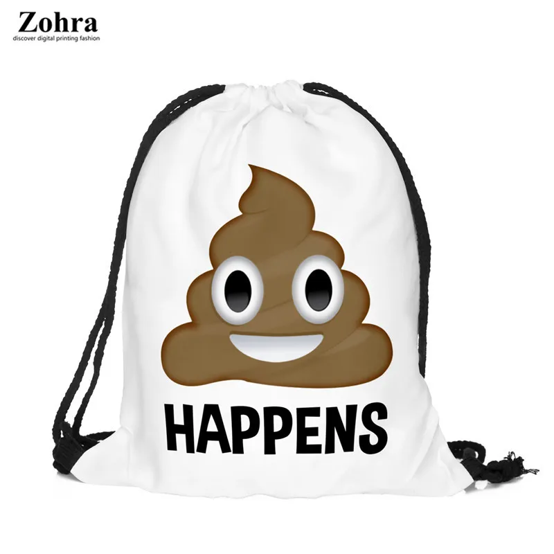 

Zohra New Style 3D Digital Printing Polyester Drawstring Bag Environmentally Friendly Shopping Storage Drawstring Backpack Draws