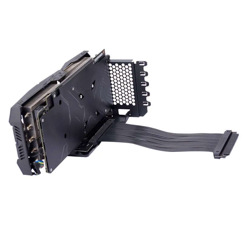 Защита от помех GPU удлинитель компьютерный PCI E X16 вертикально VGA карта кронштейн