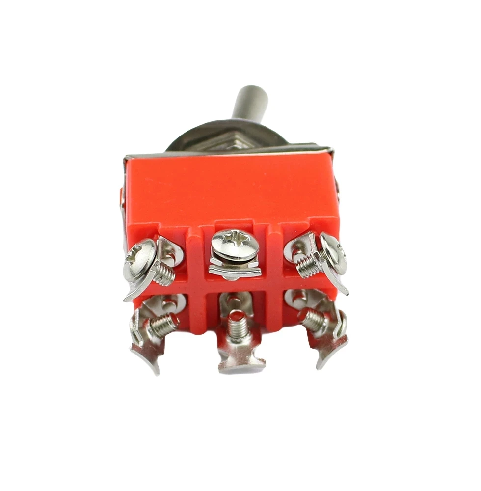 1ks E-TEN1322 15A/250V 6 špendlík vodotěsný spínač čepice on-off-on miniaturní sponka přepínače oranžová