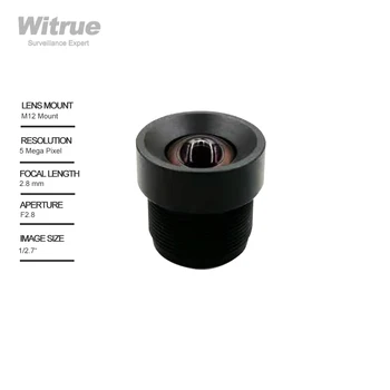 Witrue 2.8mm 렌즈 5MP M12 마운트 1/2.7 인치 F2.8 가진 650nm IR 필터 왜곡없는 렌즈 액션 CCTV 카메라