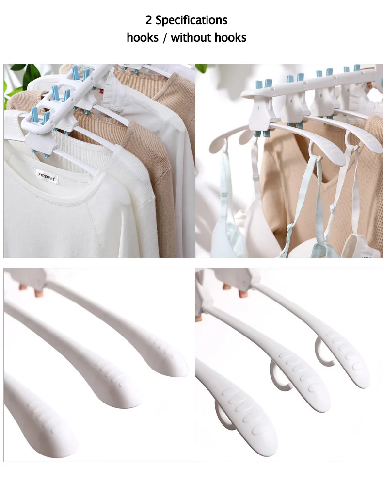 Foldable Rotatable Clothing Hangers Creative with Hooks Scarf Clothes Drying Hanger Closet Garment Racks Hangers for Clothes
