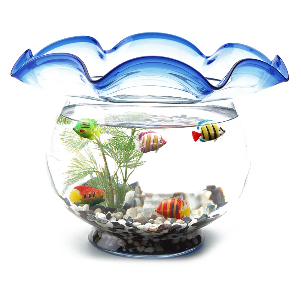 10 Pcs Artificial Moving Fishes Plastic Floating Fishes Lifelike Fish  Ornament Aquarium Decorations for Fish Tank (Random Fish)