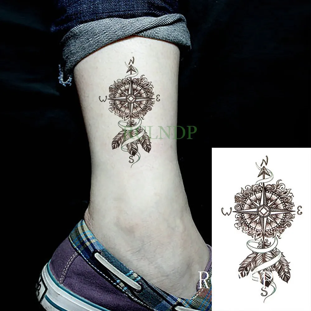 Водостойкие временные тату наклейки луна Хилл лес звезда поддельные тату флэш-тату боди арт рука ноги для девушек женщин мужчин - Цвет: Темно-серый