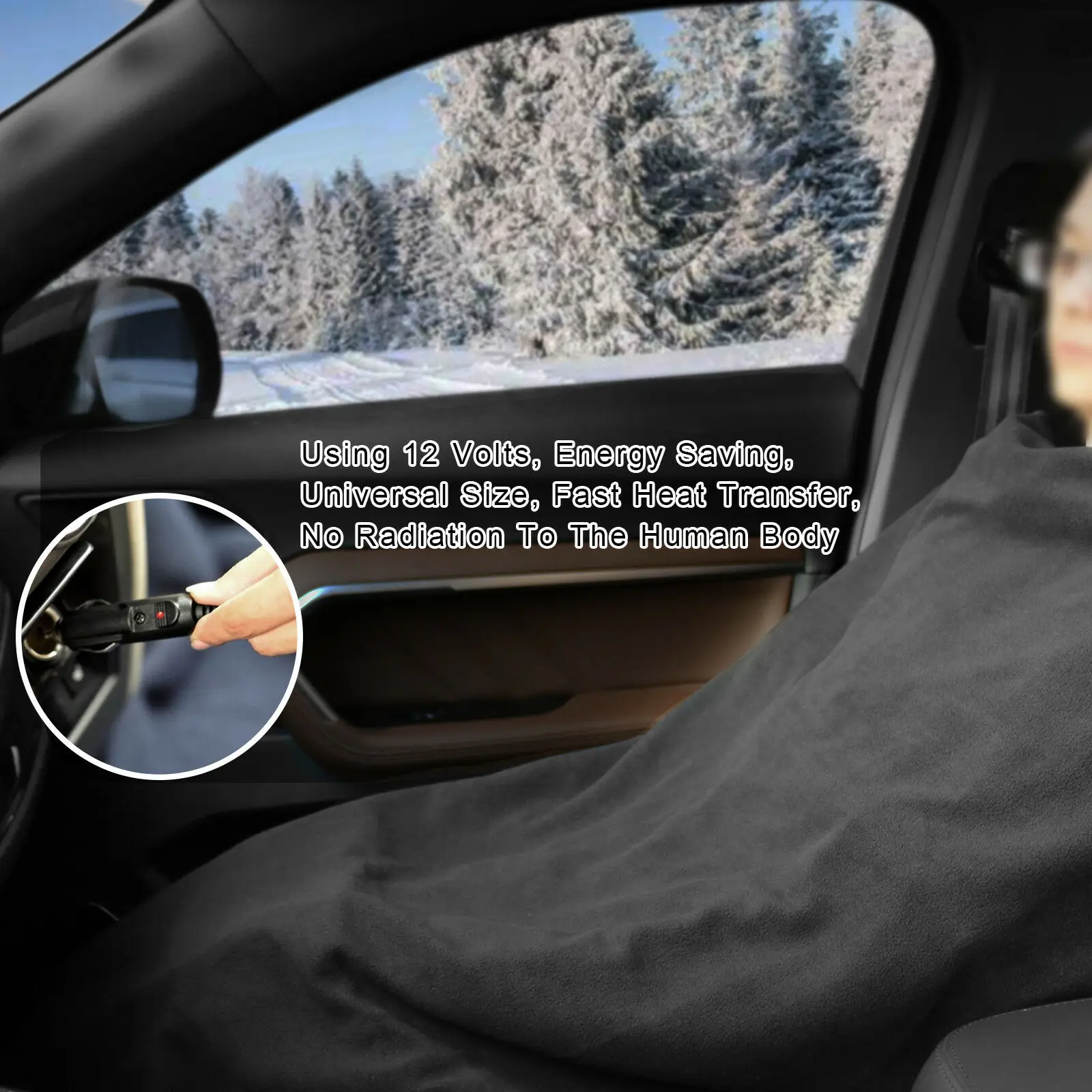 150*110cm Car Heating Blanket Winter Heated 12V Lattice Energy Saving Warm Auto Electrical Blanket For Car Constant Temperature