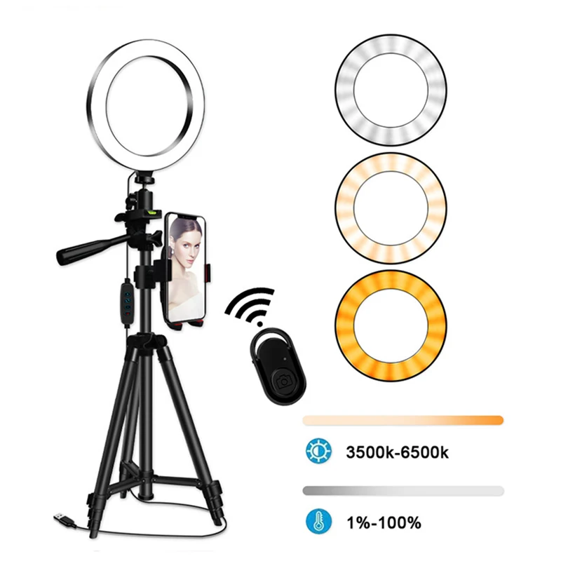 

Selfie Ring Lamp LED Ring Light Selfie Phone Holder Photography Lighting Camera Tripod Kit Photo Video Light Ring for Youtube