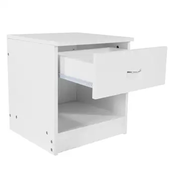 

1pc Drawer Arc-shaped Handle Night Stand White Elegant, fine workmanship beautiful , bedside table bedroom furniture