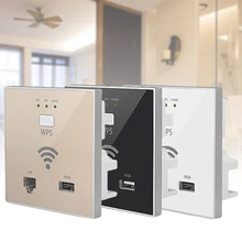 300 м 220 В wifi Встроенный USB для квартиры дома WPS шифрование отель Беспроводная розетка в стеновой панели кафе спальня двойное использование AP маршрутизатор