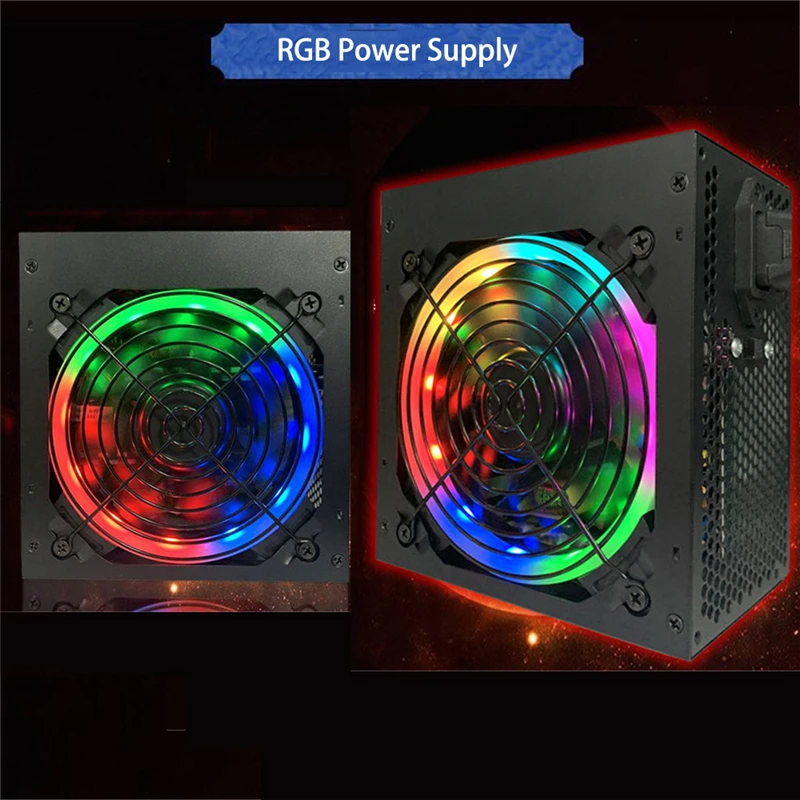 500 Вт ЕС ПК настольный компьютер ATX игровой чехол источник питания 12 В PFC RGB цветная