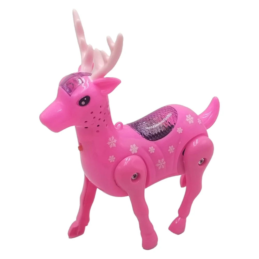 Walking Musical LED Sika Deer Animal Toy Leash Interactive Kid Toy With Music Kids Glowing Electric Toy For Kids Toys