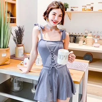

Women's One-Piece Swimsuit Swimwear Push Up Female Fused 2019 Sexy One Piece Swim Suits Large Size Skirt Bind Solid Polyester