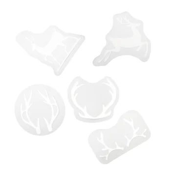 

5pcs Elk Antler Shape Silicone Mold DIY Casting Molds Christmas Baking Mold