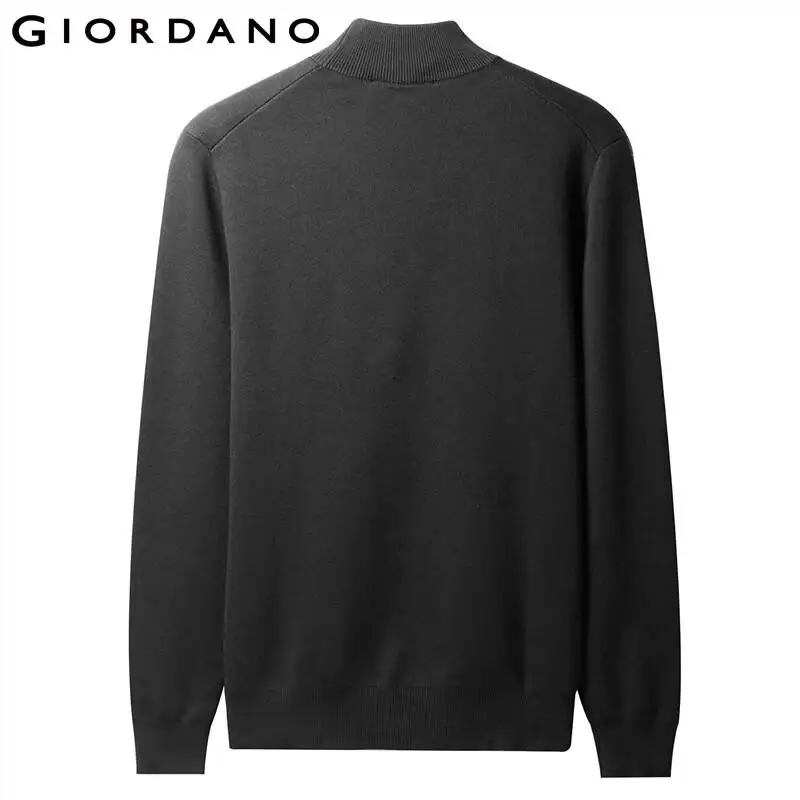 Kopen Giordano Mannen Truien Mockneck Lange Mouwen Gebreide Truien Geribbelde Manchetten En Zomen Soild Blusa De Frio Masculino 01059880