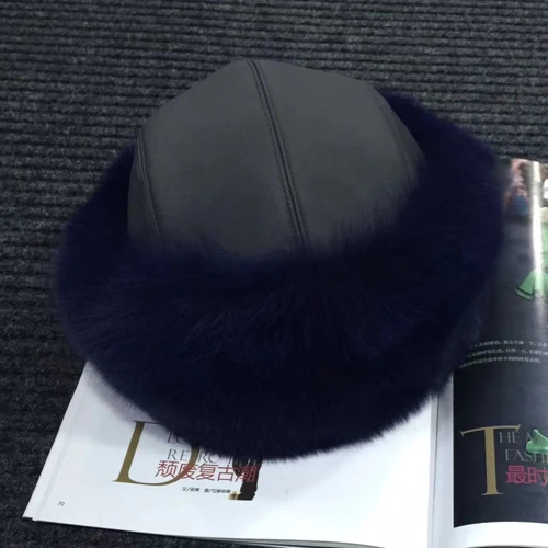 Пуро натуральный осенний гембра Gorra De Piel De Zorro Modelos Femeninos De Alta Calidad autentico Piel De Zorro Piloto Boina - Цвет: color6