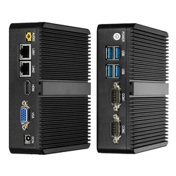 Fanless Mini PC Intel Celeron J4125 Windows Linux 2x Gigabit Etherent 2x RS232 HDMI VGA WiFi 4xUSB Industrial Computer
