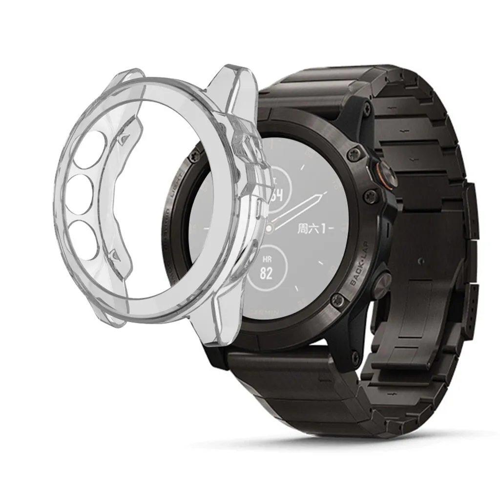 Мягкий ультра-тонкий кристально чистый ТПУ защитный чехол для Garmin Fenix 5X Смарт-часы защитные аксессуары для Fenix 5 X - Цвет: CL
