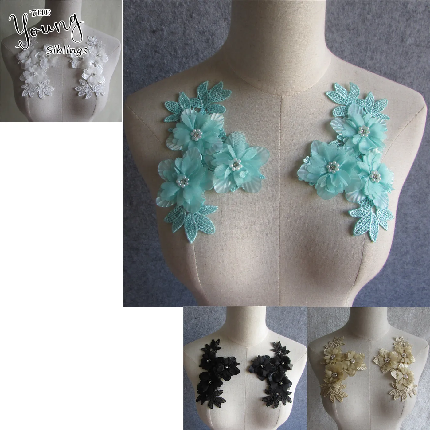 

High quality Embroidery Lace Collar Decorated Sewing Lace Neckline DIY Craft Clothing Accessories YL564-YL568 a pair for sale