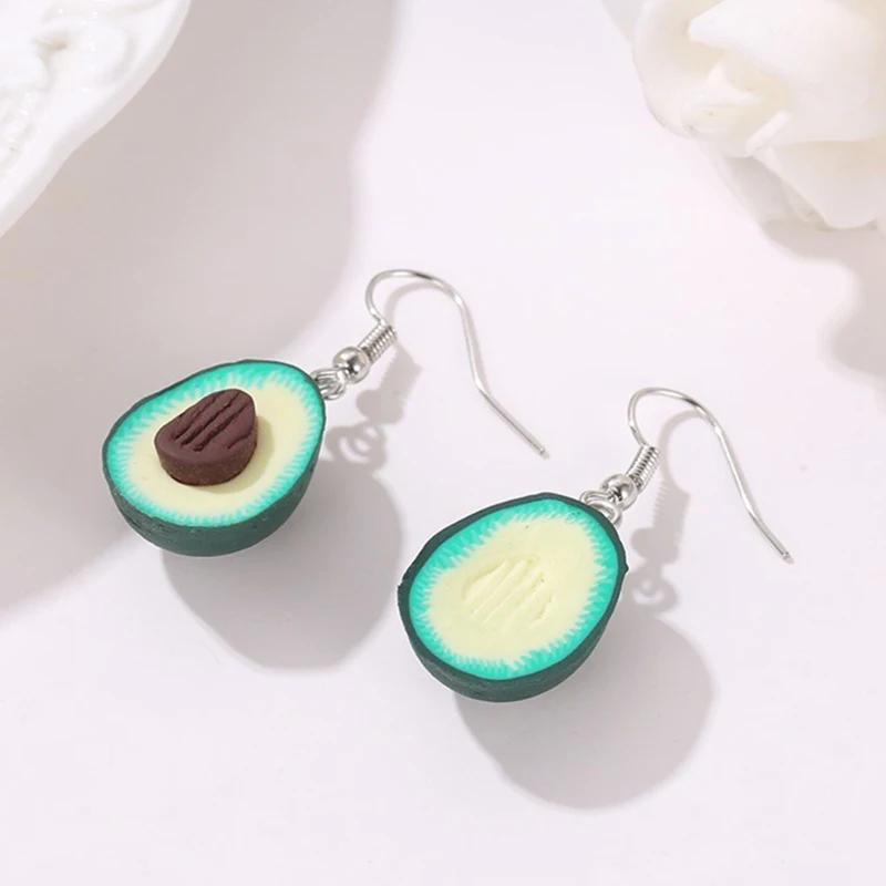 Ladies Earrings Polymer Clay Avocado Shape Pendant Jewelry Accessories Gifts | Украшения и аксессуары