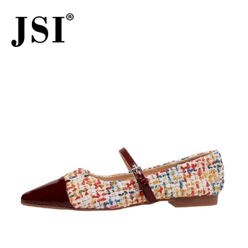 

JSI Fashion Sweet Women Pumps Belt Buckle Decoration High Quality Comfortable Slip-On Square Toe Shoes New Handmade Pumps JO504