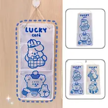 

Convenient Stable Door Hanging Bear Print Storage Organizer for Door