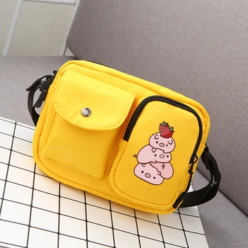 

New Stylish Cute Sweet Strawberry Pig Women Men Shoulder Crossbody Bag Small Waterproof Multiple Pocket Practical Messenger Bags