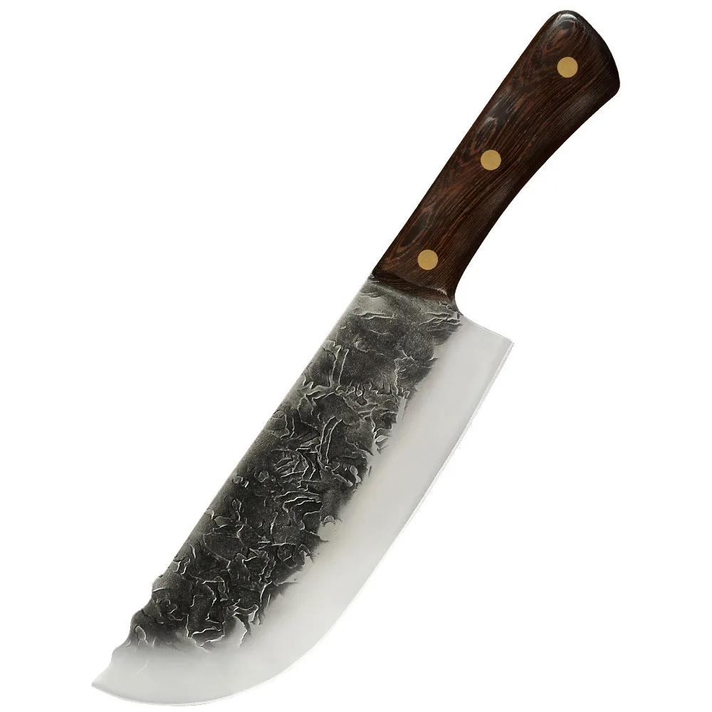 Full Tang Chef Knife Handmade Forged High-carbon Clad Steel Kitchen Knives Cleaver Filleting Slicing Butcher Cooking knife Tools | Дом и сад