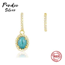 Pandoo модная подвеска Стерлинговое Серебро 1:1 копия, маленькая Асимметричная Лагуна Soleil серьги с камнями Роскошные ювелирные изделия подарок