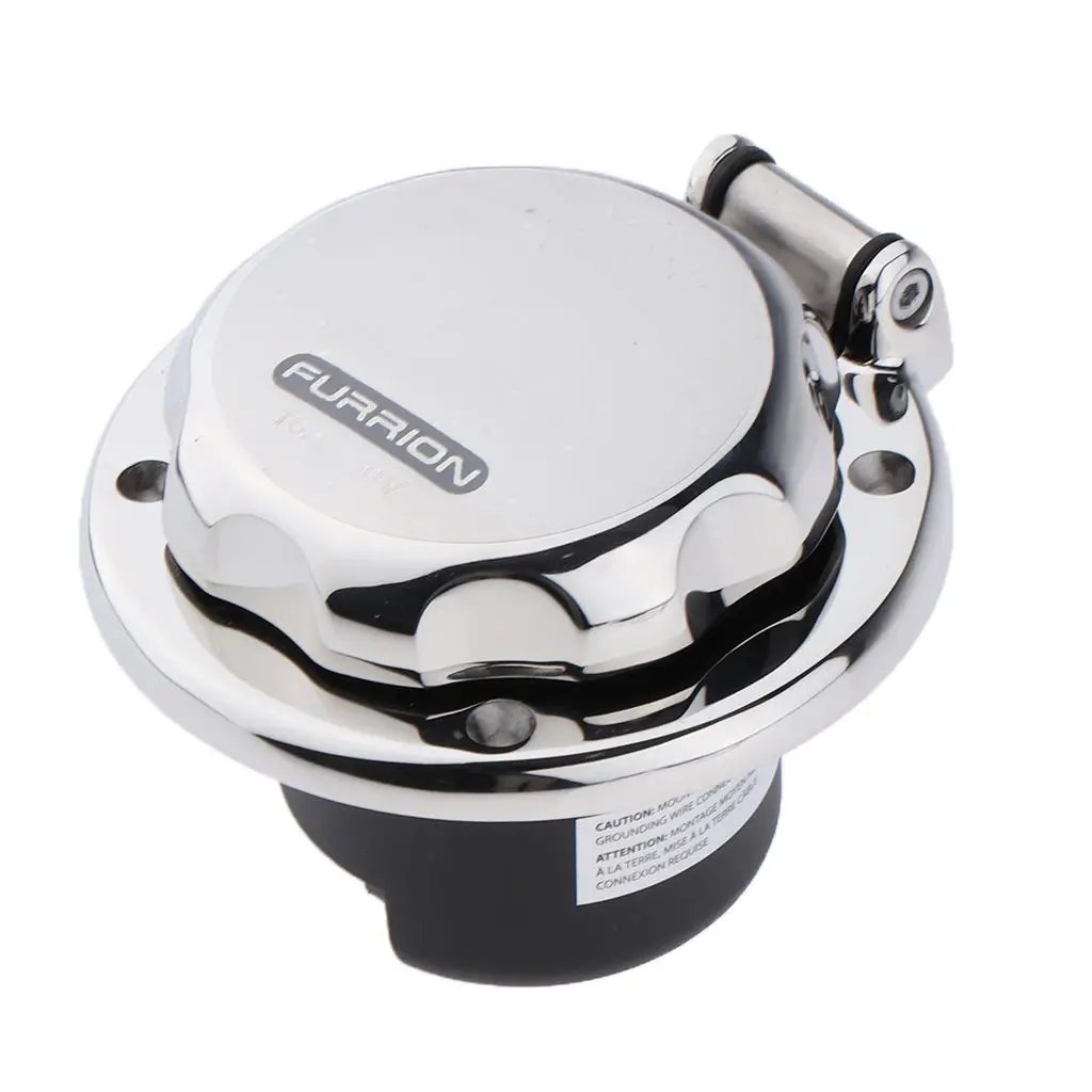 CircularType220VShorePowerSocketStainlessSteelForMarineBoat