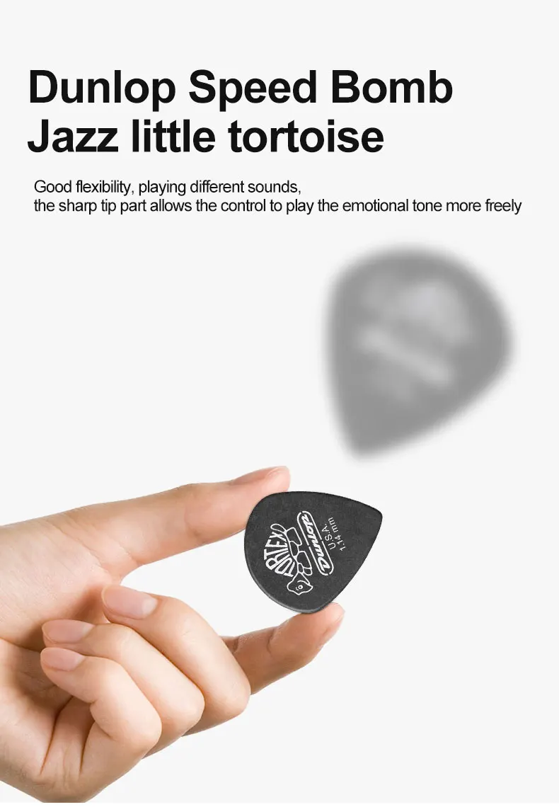 Dunlop 482 JAZZ III Electric Guitar Pick Bass Accessories Guitar Triangle Guitar Pick 0.5/0.6/0.73/0.88/1.0/1.14/1.35/1.5mm