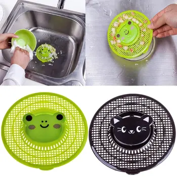 

Cartoon Bear Sink Filter Kitchen Bathroom Floor Drains Shower Waste Disposer Hair Colanders Sewer Strainer 12cm Diameter