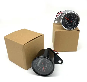 

12V Motorcycle Speedometer Odometer Instrument Backlight LED Light Modified Dual Mechanical Odometer For Harley Honda Bobber