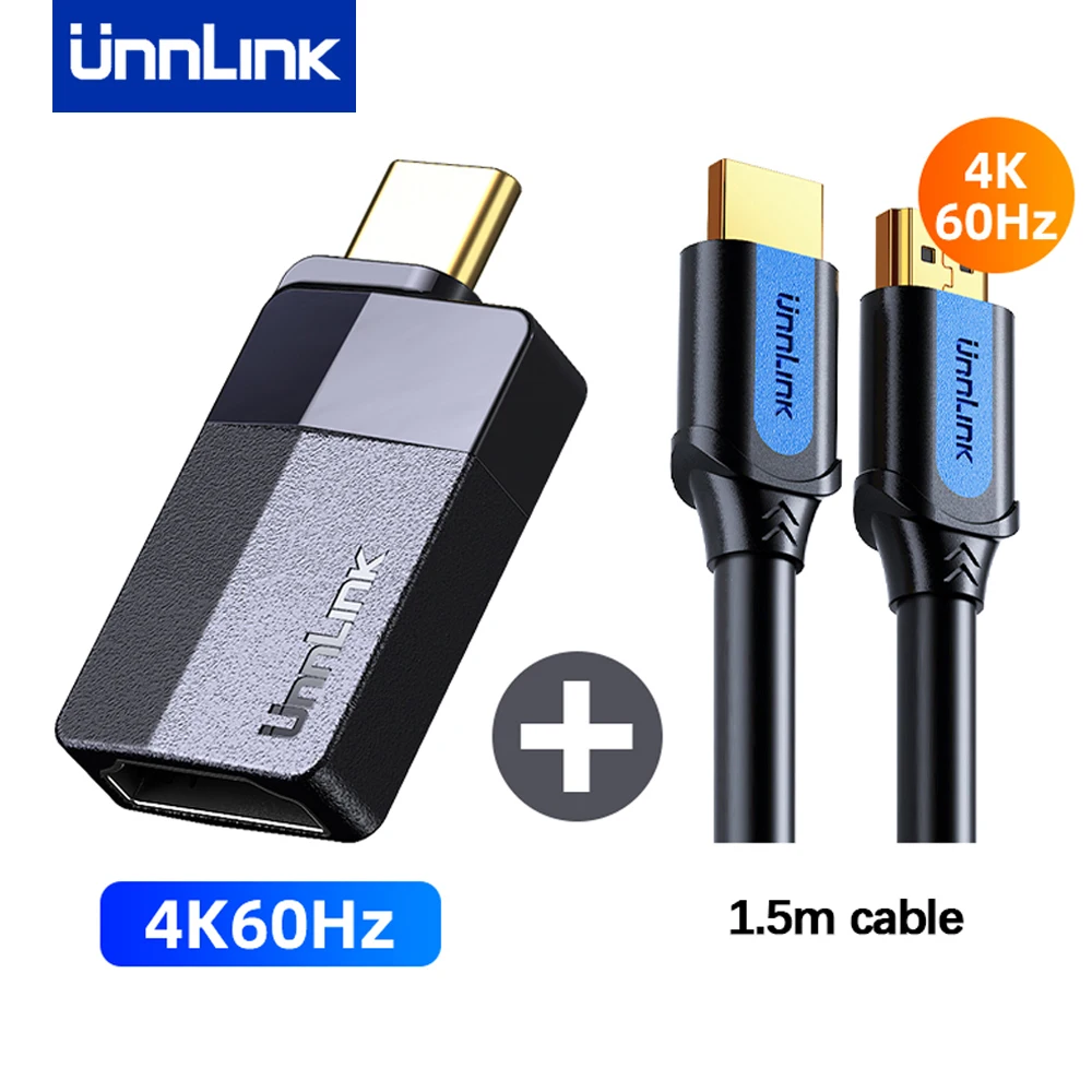 Unnlink USB Type C to HDMI Adapter 4K 60Hz 30Hz Converter Thunderbolt 3 for Laptop S20 S10 S9 Dex Mate 20 P20 P30 P40 | Электроника