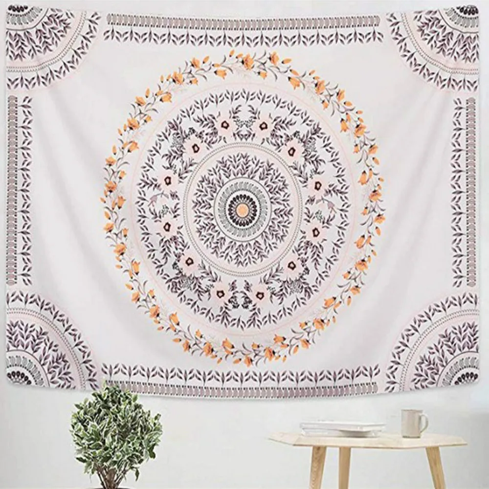 

Enipate Flower Pattern Bohemian Mandala Tapestry Hippie Wall Hanging Art Wall Blanket Home Decor 150*130cm / 200*148cm