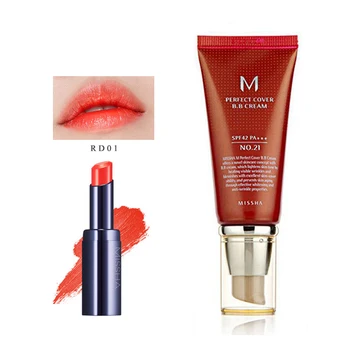 

Original Korea Cosmetics BB Cream 50ml SPF42 PA+++ Apple red Lipstick （RD01）Foundation Makeup CC Cream