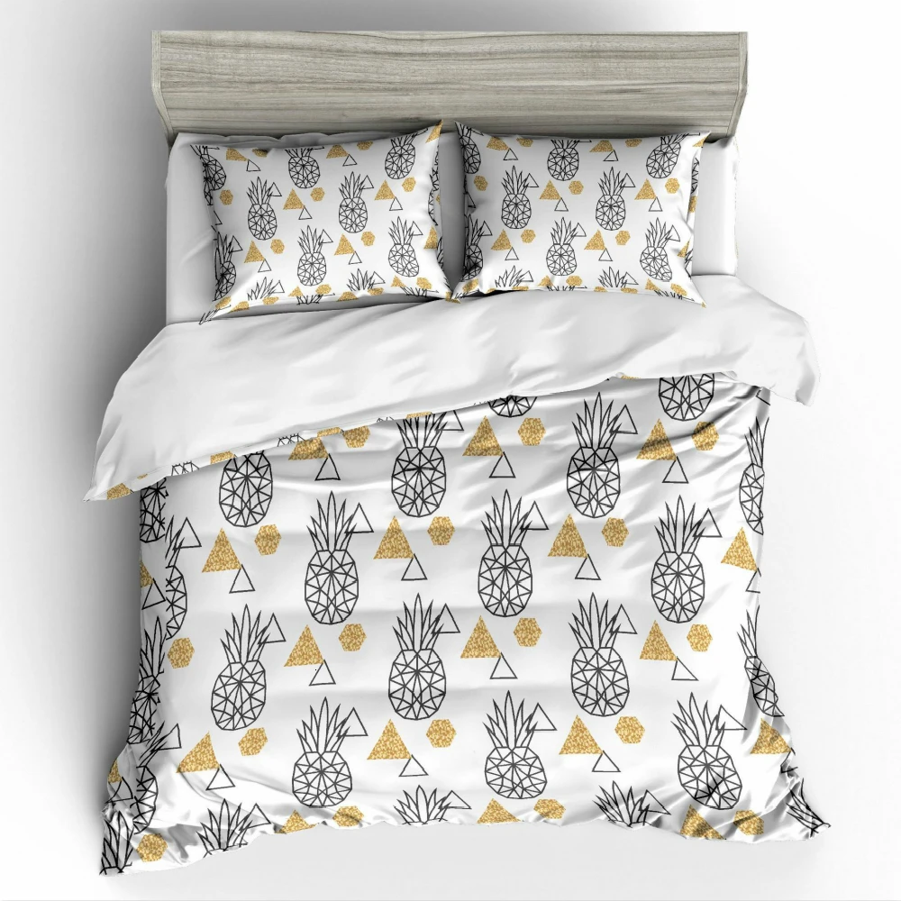 

Bedding Set 3D Printed Pineapple Queen King 12 Sizes Duvet Cover Set With Pillowcase Bedding 3Pcs Luxury Bedclothes Home Textile