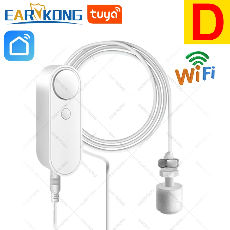 EARYKONG WiFi smart Tuya Water Leakage Sensor Tuya Water Alarm Compatible With Tuyasmart / Smart Life APP Easy Installation 