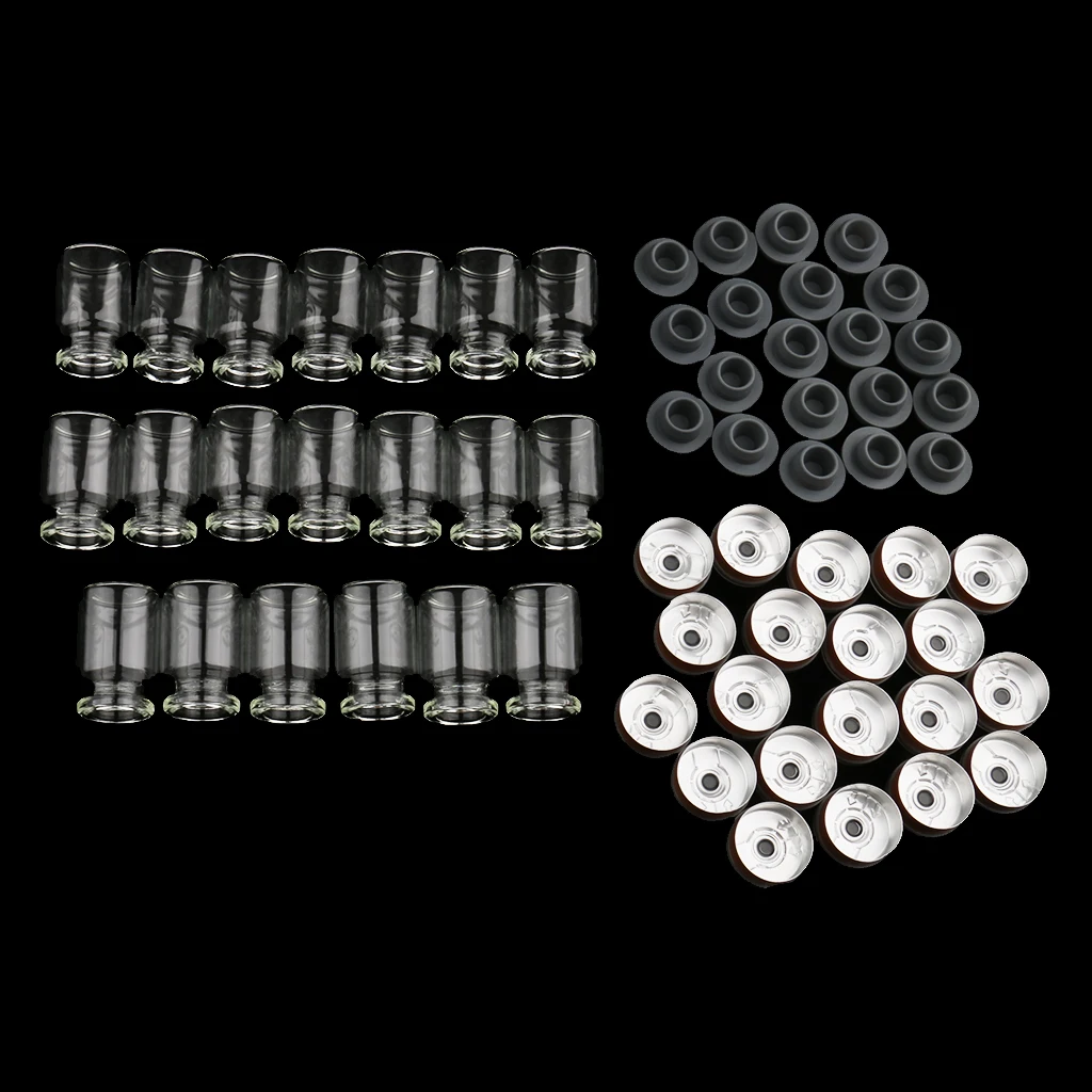 20pcs 5ml Transparent Glass Bottles Rubber Stopper Vials with Cap for Cosmetic Liquid Essential Oil Home Travel