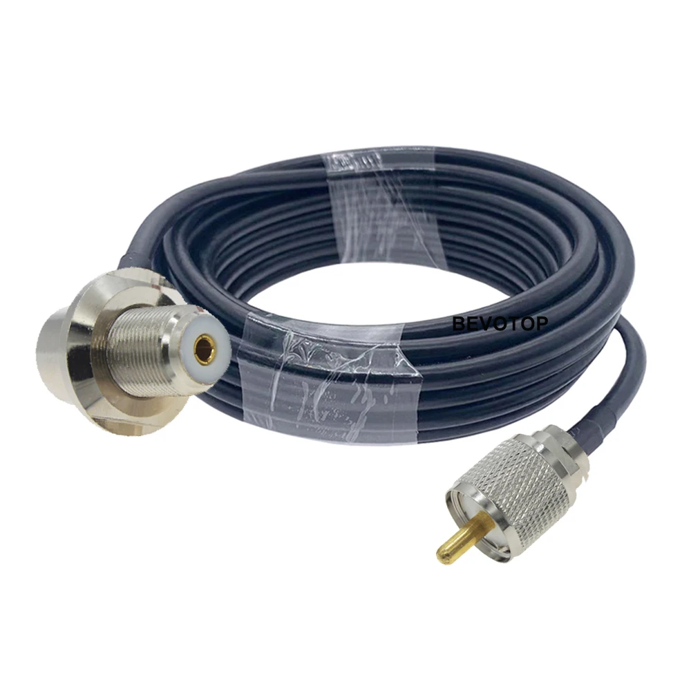 Bevotop Conector de Ângulo Reto Uhf Pl256 Macho para Uhf So239 Fêmea Conector de Ângulo Reto para Antena Móvel para Carro Cabo Coax 50 Ohm