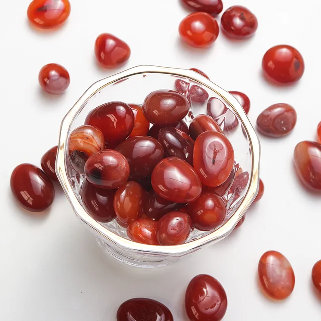 50 G Természetes Gyógyító Drágakő Karneliai Csiszolt Kavicsos Kő Piros Achát Kristály Reiki Ásványi Anyagok Otthoni Akvárium Dekorációja - Image 3