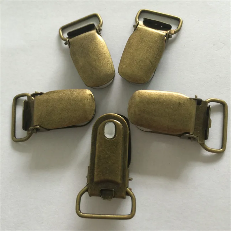 15mm antique bronze Metal Suspender Paci Pacifier Ribbon Clips Hook Mitten for Webbing Belt Snap Buckle Bronze 50pcs/lot |