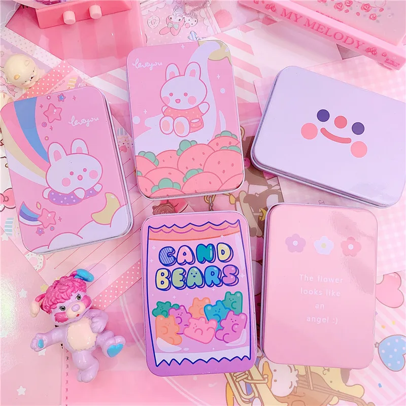 

Mini Cute Cartoon Rabbit Tin Metal Drawer Receive Storage Box Candy Box Case Home Organizer Jewelry Container Gift Home