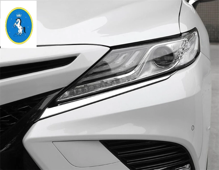 Yimaautotrims передняя фара лампа век рамка для бровей крышка отделка яркий подходит для Toyota Camry авто аксессуары