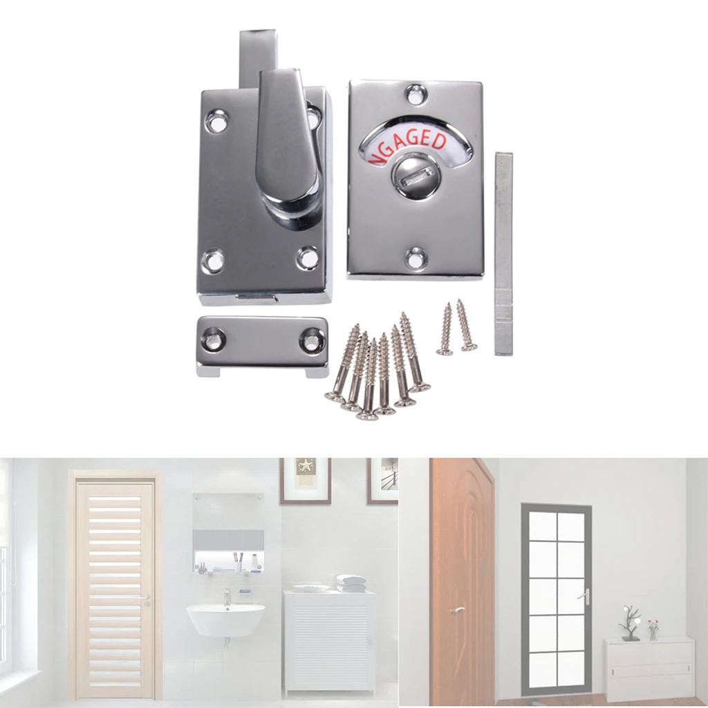 

New Bathroom Toilet WC Indicator Privacy Dead Bolt Door lock Latch Vacant Engaged