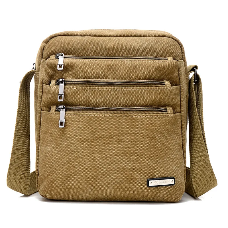 

New Style Multi-Zipper Fashion Leisure Bag Simple Solid Color Canvas Bag Business Travel for Both Men And Women Couples Canvas B