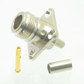 

DHL/EMS 50 pcs connector N female jack flange crimp RG58 RG142 LMR195 RG400 straight F -h2
